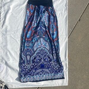 Apt. 9 Blue and White Maxi Skirt Resort Wear